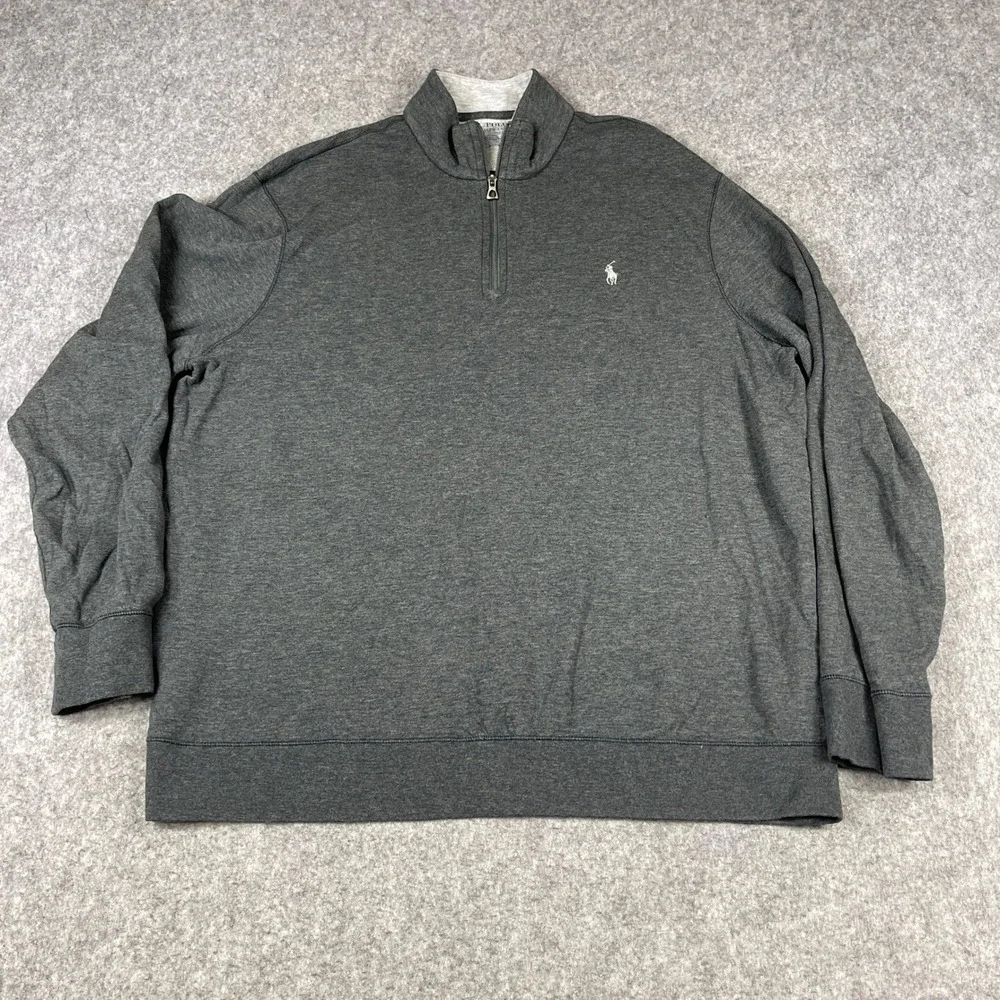 Polo Ralph Lauren Performance Quarter Zip Pullover Mens XL Gray Preppy Classic